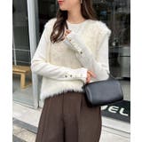 オフホワイト | 金ボタン リブ ニット | andme