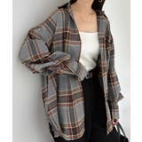 グレー | チェック柄 衿付き シャツ | andme