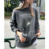 ブラック【A】 | 宇宙プリント 裏毛 スウェット | andme