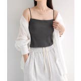 チャコールグレー | テレコリブ カップ付き バックストラップ | andme