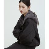 ブラック×チャコールグレー | ショート丈 リバーシブル ファー | andme