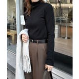 ブラック | ボトルネック 長袖 ニット | andme