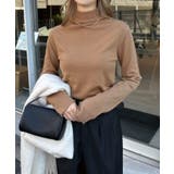 モカブラウン | ボトルネック 長袖 ニット | andme