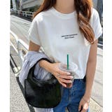 オフホワイト×ブラック | コットン天竺 ロゴ刺繍 Tシャツ | andme