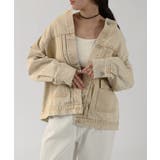 キャメルベージュ | オーバーサイズ ノーカラー デニム | andme