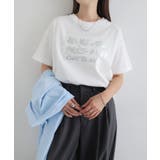 オフホワイト×シルバー | メッセージ ロゴ プリント | andme