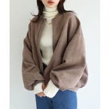 チャコールブラウン | フェイクスエード ジップ ブルゾン | and Me
