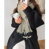 ライトカーキ | フェイクウール ボリューム ストール | andme