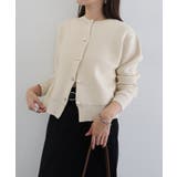 アイボリー | パールボタン 長袖 ニット | andme