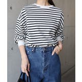 オフホワイト×ブラック | 無地 ボーダー ボリューム袖 | andme