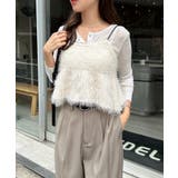 アイボリー | ショート丈 フェザー ペプラム | andme