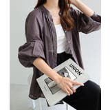 チャコールグレー | バンドカラー ボリューム袖 長袖シャツ | andme