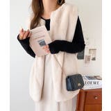 アイボリー | フェイクファー ベスト レディース | andme