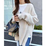 オフホワイト | Vネック 片畦ニット トップス | andme