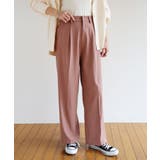 ダスティピンク | とろみ素材 センタープレス ワイドパンツ | andme