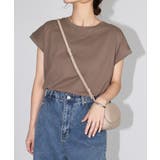 モカブラウン | コットン天竺 フレンチスリーブ Tシャツ | andme