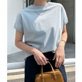 ブルー | 汗染み防止 フレンチスリーブ Tシャツ | andme