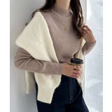 ベージュ | ハイネック リブ ニット | andme