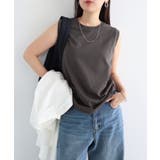 チャコールグレー | ノースリーブ コットン Tシャツ | andme