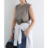 グレー | ノースリーブ コットン Tシャツ | andme