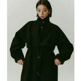 ブラック | フェイク ウール ベルト付き | andme