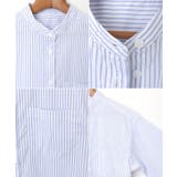 ストライプ バンドカラー 半袖 | andme | 詳細画像12 