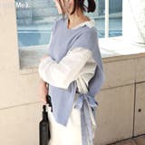 リブ サイドリボン ニットベスト レディース トレンド 春 | andme | 詳細画像1 