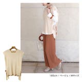 リブ サイドリボン ニットベスト レディース トレンド 春 | andme | 詳細画像11 