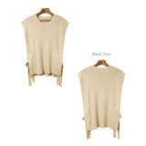 リブ サイドリボン ニットベスト レディース トレンド 春 | andme | 詳細画像17 