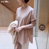 クルーネック ラウンドヘム 長袖Tシャツ | andme | 詳細画像1