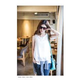 ふわふわシフォン×ゆるてろカットソー!!一体型レイヤ ード風ノースリーブ | andme | 詳細画像6
