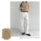 ロゴ刺繍 フレンチスリーブ Tシャツ | andme | 詳細画像15 