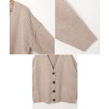 リブ編み ボックスシルエット ニットカーディガン | andme | 詳細画像15 