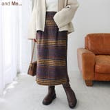 ウール調 チェック柄 タイトスカート | andme | 詳細画像1 