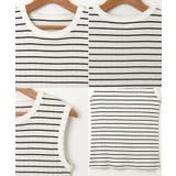 コットンフライス ボーダー ノースリーブ | andme | 詳細画像15 