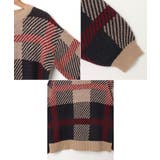 モヘアライク チェックジャガード ニットトップス | andme | 詳細画像16 