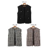 ツイード ノーカラー ベスト | andme | 詳細画像2 