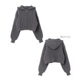 ショート丈 ニット パーカー | andme | 詳細画像17