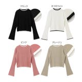 配色 フレアスリーブ リブ | andme | 詳細画像2 