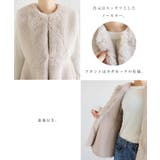 ノーカラー ペプラム ファー | andme | 詳細画像4 