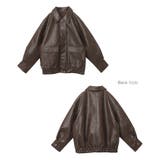 フェイクレザー オーバーサイズ ブルゾン | andme | 詳細画像18 