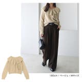 ニットトップス ショート丈 クロス | andme | 詳細画像10 