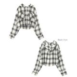 ショート丈 フーディ チェック | andme | 詳細画像16 