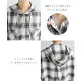 ショート丈 フーディ チェック | andme | 詳細画像4 