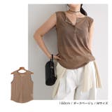 シアー ヘンリーネック ノースリーブ | andme | 詳細画像12 