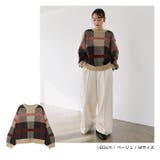 モヘアライク チェックジャガード ニットトップス | andme | 詳細画像9 