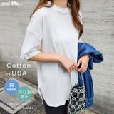 USAコットン 汗染み防止 Tシャツ ラウンドヘム オーバーサイズ レディース サイドスリット ロング丈 S/Mサイズ 春 夏 秋