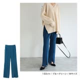 梨地ポンチ センタースリット パンツ | and Me | 詳細画像21