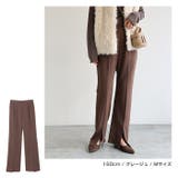 梨地ポンチ センタースリット パンツ | and Me | 詳細画像7