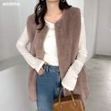 フェイクファー ベスト レディース | andme | 詳細画像1